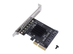 Placa De Expansão Pcie X4 X8 X16 Para 5 Portas Serial Ata 3.0 3.1 6gbps Para Pc Desktop