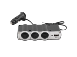 Divisor de Tomada de Acendedor de Cigarro para Carro 3 Tomadas com Porta Usb Carregador Dc 12v/24v S/MARCA