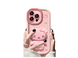 Capa Adequada Telemóvel Animados Para Iphone 15 Pro Silicone Rosa