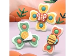 Mali brinquedo de Top com Ventosa para Bebê Conjunto 3 Peças Brinquedo Educativo de Banho com Aspiração Forte