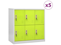 Vidaxl Cacifos 5 Pcs 90x45x92,5 Cm Aço Cinzento-claro E Verde