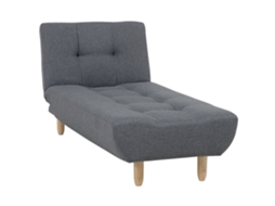 Chaise Longue Beliani Alsten De Tecido Cinzento 75x178x80