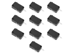 Interruptor De Posição 16a, Pacote Com 10 Unidades, Em Abs Preto, Para Micro-ondas.