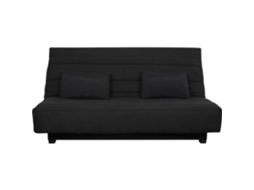 Banco Clic Clac REVEUR de 2 lugares - Tecido preto - Colchão DUNLOPILLO - Cama 188 x 128 cm