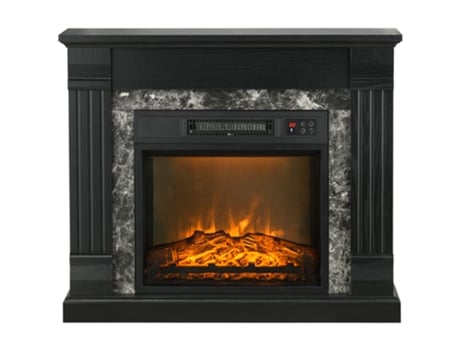 Lareira Eétrica Metal HOMCOM  ABS e Melamina de Madeira cor Preto 80x21 6x67 8 cm