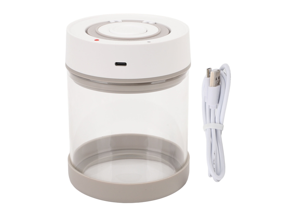 Tarro De Vidro Sellado Eléctrico Com Vácuo Para Armazenar Chá, Café E Frutos Secos 600ml Cozinha Lar