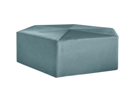 Pufe de Veludo Cotelê Giulia AC-DÉCO D 75 Cm Azul
