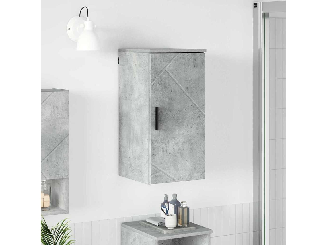 Vidaxl Armário De Banheiro Com Porta Cinzento 30 X 31,5 X 61 Cm