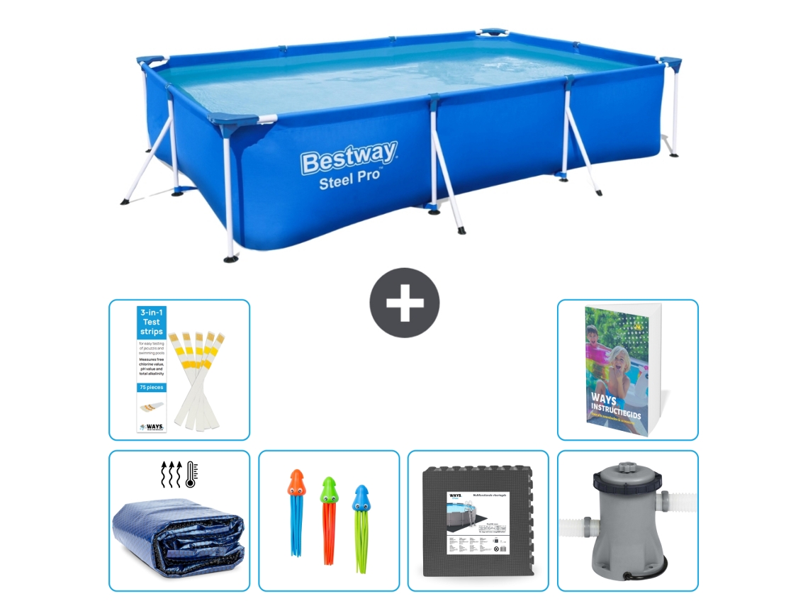 Bestway Piscina Bestway Steel Pro Retangular - 300x201x66 Cm - 7-peças S3
