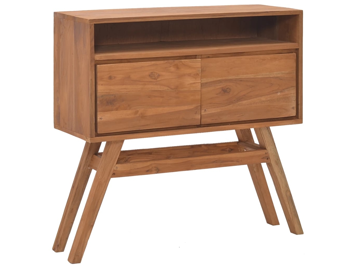 Vidaxl Mesa Consola 80x30x80 Cm Madeira De Teca Maciça