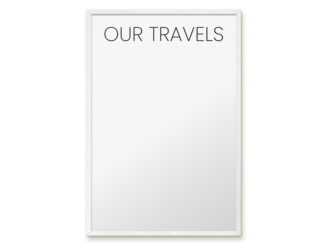 Quadro de vidro magnético Nossas viagens para o hall Espelharte (40x60 cm)