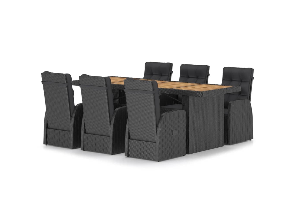 Outdoor Dining Set, Outdoor Dining Sets Vidaxl Preto Rattan / Vime (n/a)