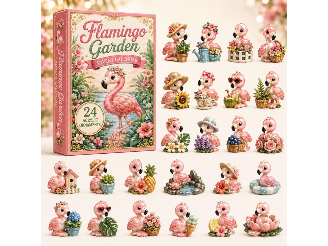 Calendário Do Advento 2d 2026 (flamingos E Grinaldas)