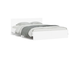 Bed Frame, Bed Frames Vidaxl Branco Madeira Processada (140 X 190 Cm)
