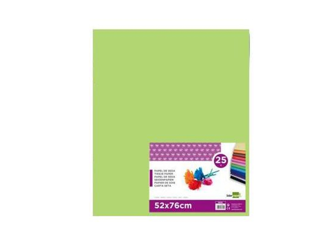 Papel Seda Liderpapel 52 X 76 Cm 18 Grs Verde Medio Emb. 25 Fls