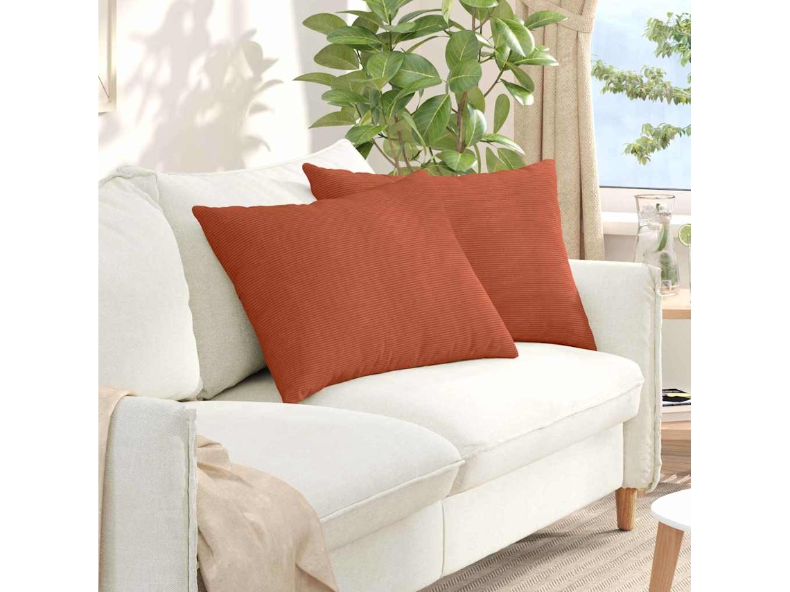 Vidaxl Travesseiros De Sofá 2 Pcs Laranja Vermelho 70 X 50 Cm
