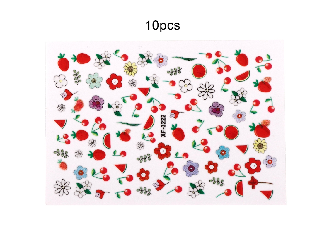10pcs Adesivo De Arte De Unha 3d Decorativo Autoadesivo Diy Para Salão De Unhas E Casa (xf3222)