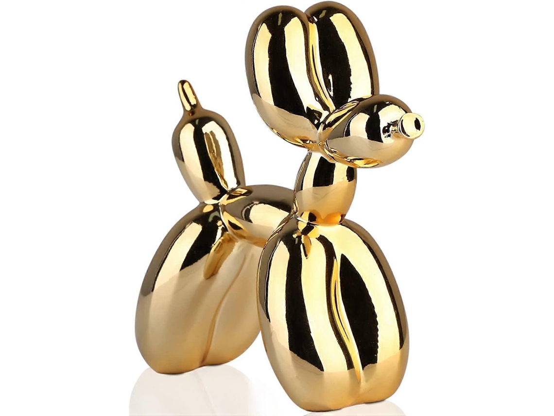 Rebe estatua de Perro Globos Electroplateada Brillante Decoración Hogar Coleccionable Regalo (oro, 3.9*3.9*1.6 Polegadas)