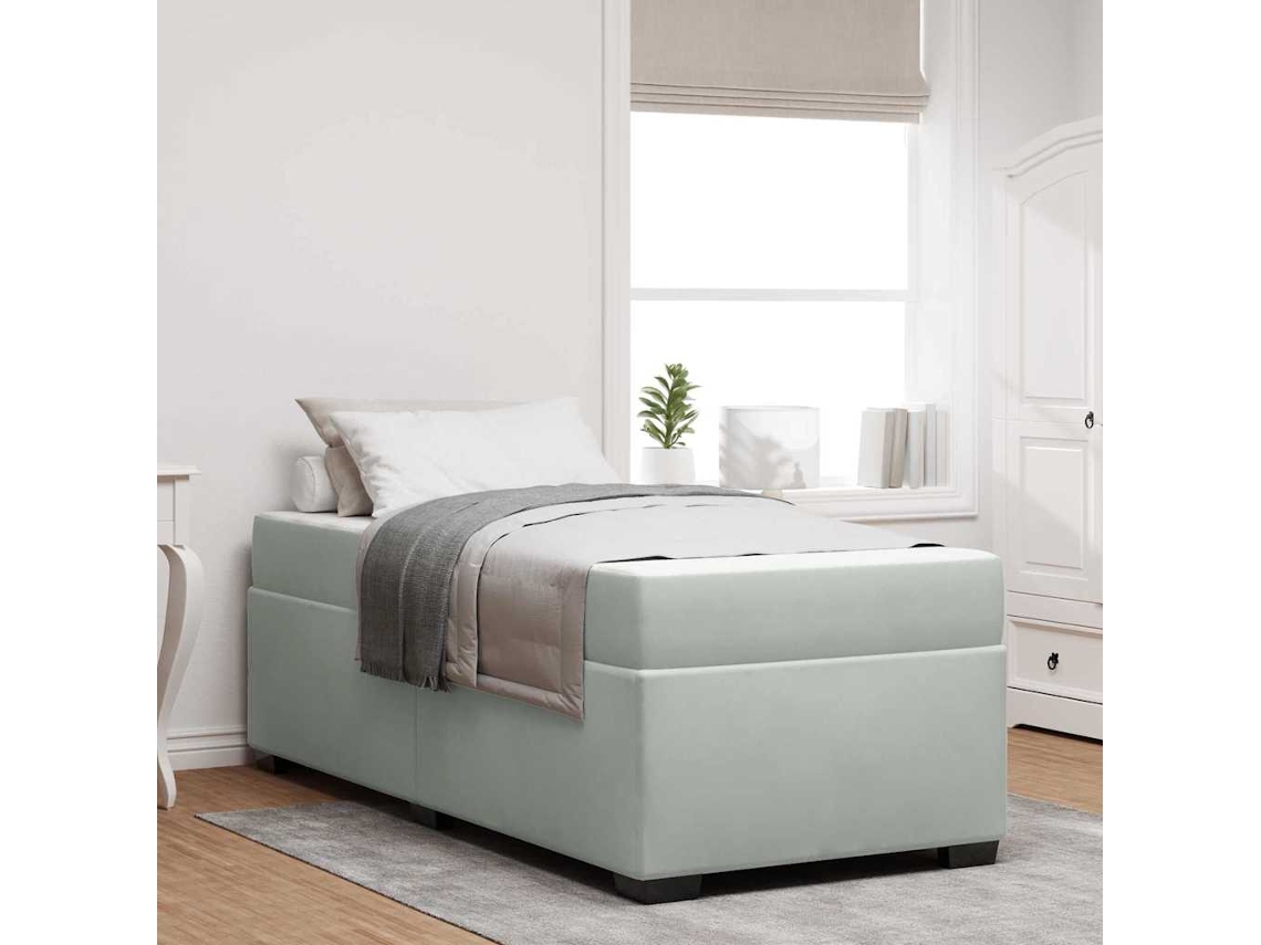 Vidaxl Estrutura da Cama Cinzento claro 100 X 200 Cm Tecido