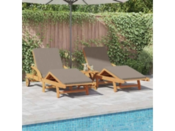 Vidaxl Espreguiçadeira 2 Pcs Cinzento-acastanhado 200 X 67 X 84 Cm