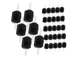 Conjunto De 50 Mini Botões De Pressão Com Trava Pretos Para Lanterna