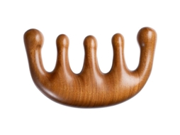 Pente de massagem de madeira com dentes largos, massager de cabeça para aliviar fadiga e acupuntura