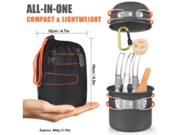 Conjunto de Cozinha Camping Tomshoo Leve