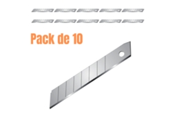 Conjunto de 10 lâminas de corte trapezoidais L.60mm