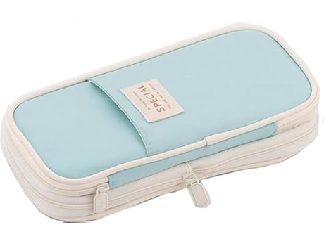 Estojo Miraflow com zíper de grande capacidade, azul
