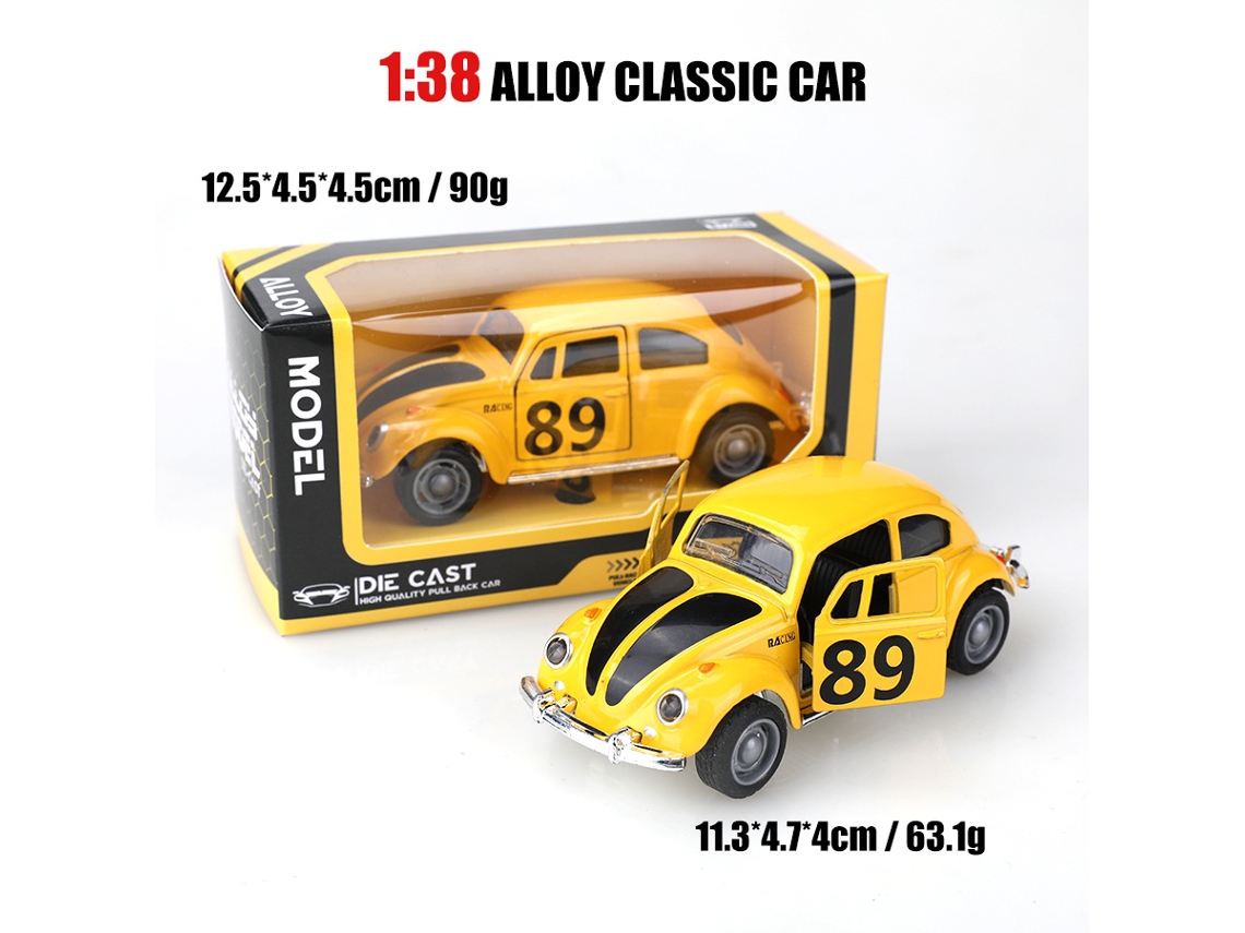 Miniatura de Carro em Escala 1/38, Modelo de Carro Clássico, Brinquedo Infantil. MDUG