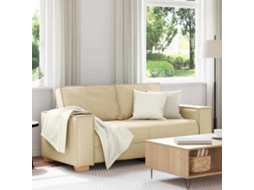 Vidaxl Sofá De 2 Lugares Em Tecido Creme 180x78x84 Cm