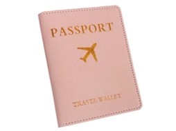 Porta passaporte em Couro Sintético Rosa AQUAFORGE