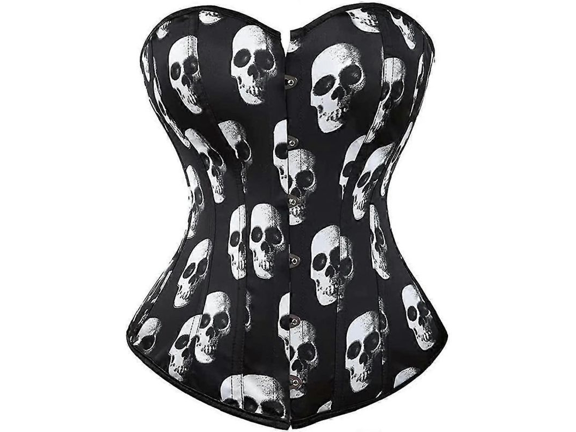_corset Overbust Plus Size Gótico de Seda com Fios de Calcinha para Mulheres Shapewear