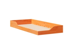 Conjunto 1 Cama De Plataforma Vidaxl Castanho Madeira De Pinho Maciça (100 X 210 Cm)