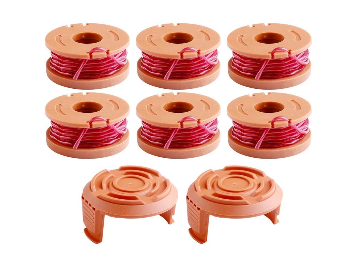 6 Fileiras De Cutter Para Cortadoras Worx 20v (3m, 1.65mm) + 2 Tampas Compatíveis Wa0010 Wa6531