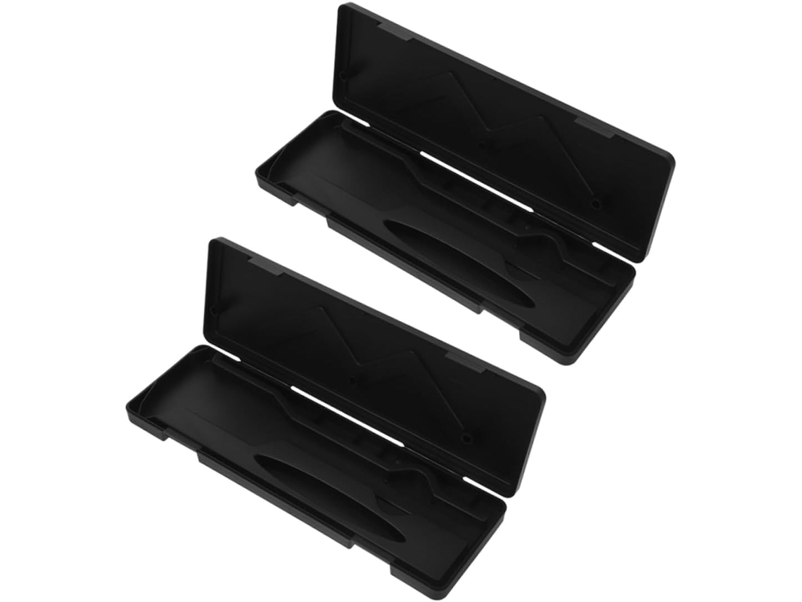 Estojo Para Paquímetro Digital Em Plástico Preto, 2 Peças.
