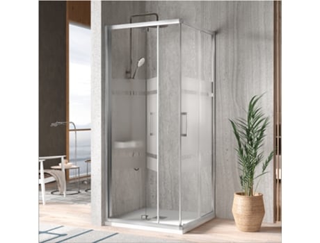 Ângulo de Duche Porta Dobrável Porta de Correr S300 com Vidro Serigrafado 90 Cm KASSANDRA