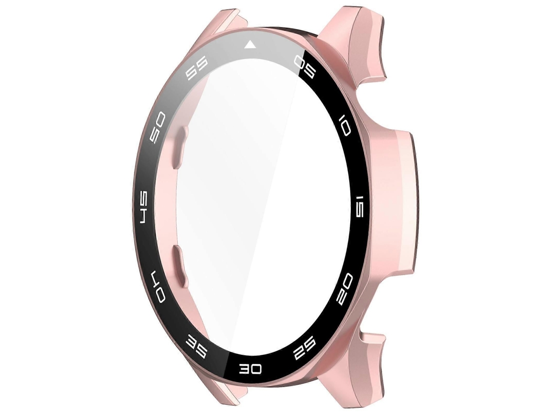 Capa De Precisão Para Smartwatch Com Vidro Integrado E Padrão De Escala, Proteção Total Contra Impactos, Compatível Com Watch Gt5, Cor Prata.