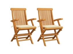 Folding Chair, Folding Chairs Vidaxl Creme Teca (n/a)