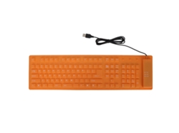 Teclado de Silicone Dobrável 108 Teclas Usb À Prova D'água Digitação Silenciosa Laranja