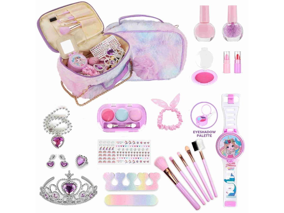 Mali kit de Maquiagem para Meninas 22pcs Brinquedo de Maquiagem Infantil Não Tóxico Presente de Natal Aniversário