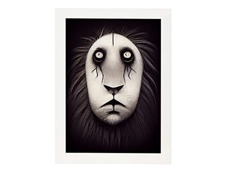 NACNIC Plact Energy Lion Style T Burton Ilustrações E Pôsteres De Animais Inspirados Na Arte Gótica E Sombria De Burton A3 Marco Blanco