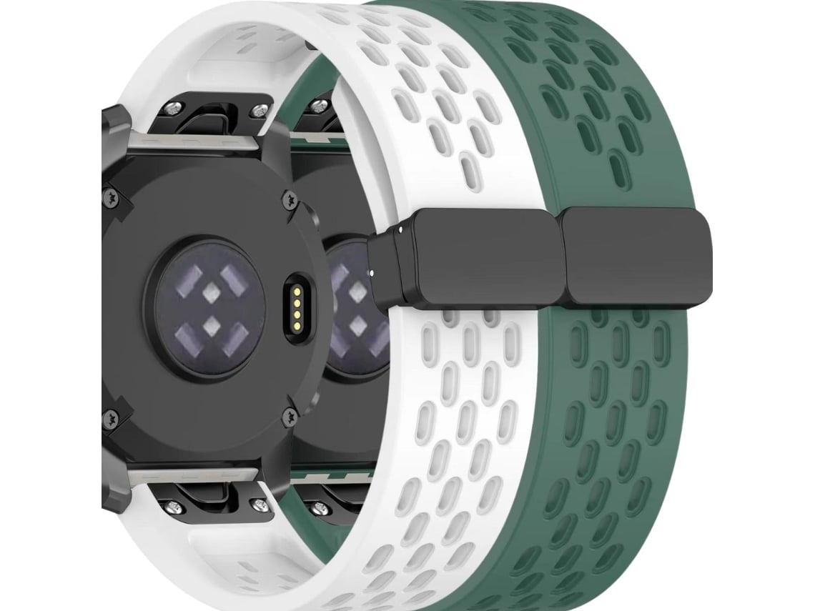 Pack 2X Bracelete Snapflow para Garmin Instinct 2 Branco e Verde VEANXIN