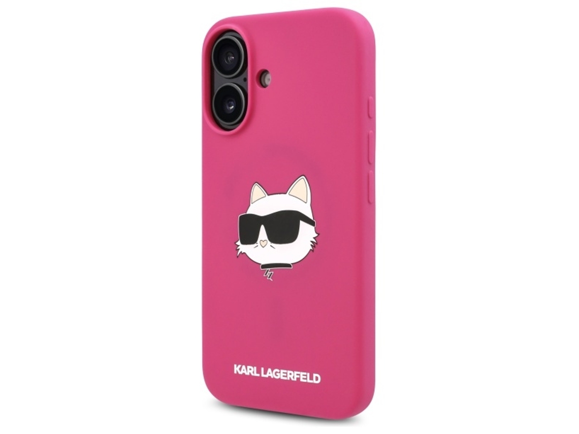 Capa para iPhone 16 KARL LAGERFELD Silicone Rígida Rosa