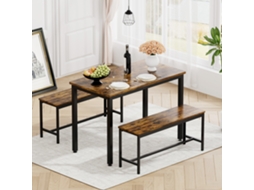 Conjunto Jantar Bar 2 Bancos Industrial Branco