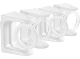 Suporte Para Varão De Cortina Chuveiro Toyvian, Conjunto De 4 Peças, Com Suporte De Parede Em Abs Giratório 360° Para