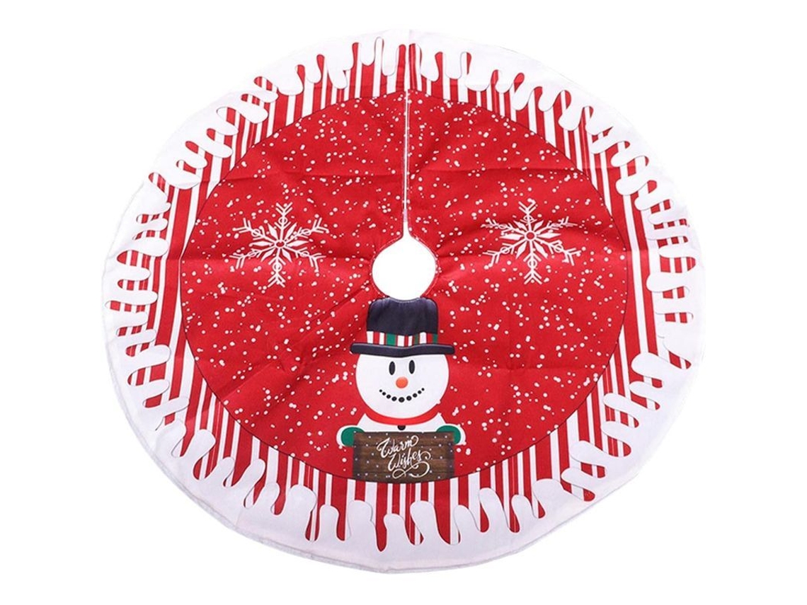 Saia de Árvore de Natal Redonda com Floco de Neve 80 Cm Tecido Macio S/MARCA
