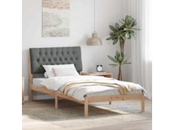 Vidaxl Estrutura De Cama Com Cabeceira Estofada Castanho 100 X 200 Cm