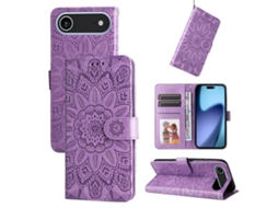 Capa De Couro Para Iphone Air - Estampa De Girassol Em Relevo