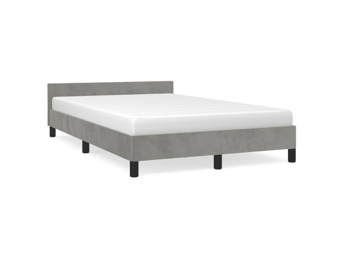 Bed Frame, Bed Frames Vidaxl Cinzeto Veludo (120 X 190 Cm)